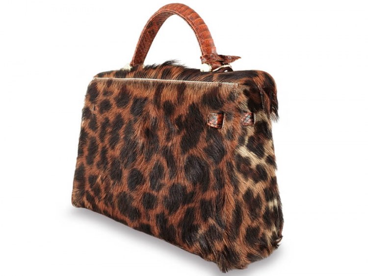 Оригинальная женская сумка из настоящего меха козы Leopard