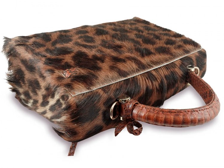 Оригинальная женская сумка из настоящего меха козы Leopard