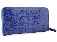 Портмоне на молнии из крокодила Navy blue