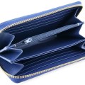 Стильное мужское портмоне на молнии из кожи крокодила Navy blue