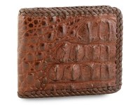 Кошелек из кожи крокодила с оплеткой