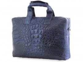 Деловая сумка из крокодила Navy Blue