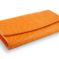 Стильное женское крокодиловое портмоне из гладкой кожи Orange