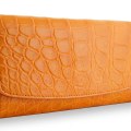 Стильное женское крокодиловое портмоне из гладкой кожи Orange