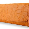Стильное женское крокодиловое портмоне из гладкой кожи Orange