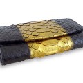 Эксклюзивный женский кошелек из натуральной питона Magic Black/gold