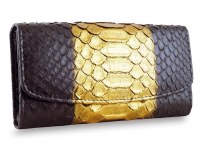Женский кошелек из питона Magic Black/gold