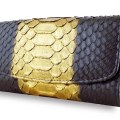 Эксклюзивный женский кошелек из натуральной питона Magic Black/gold