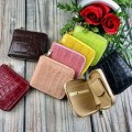 Симпатичный крокодиловый кошелек на золотистой молнии