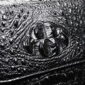 Лаковая мужская наплечная сумка из настоящей кожи крокодила
