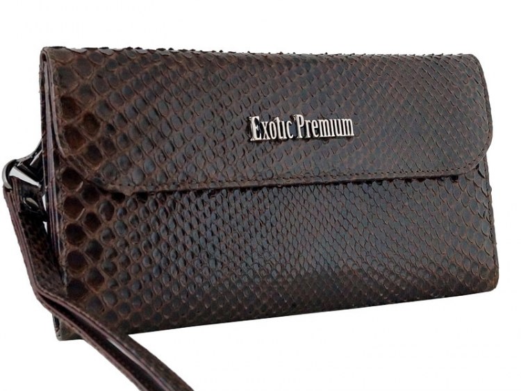 Оригинальный клатч из натуральной кожи питона