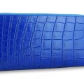 Оригинальное портмоне на молнии из кожи крокодила Blue Lagoon