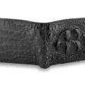 Мужской кошелек из настоящей кожи крокодила с загривком на хлястике