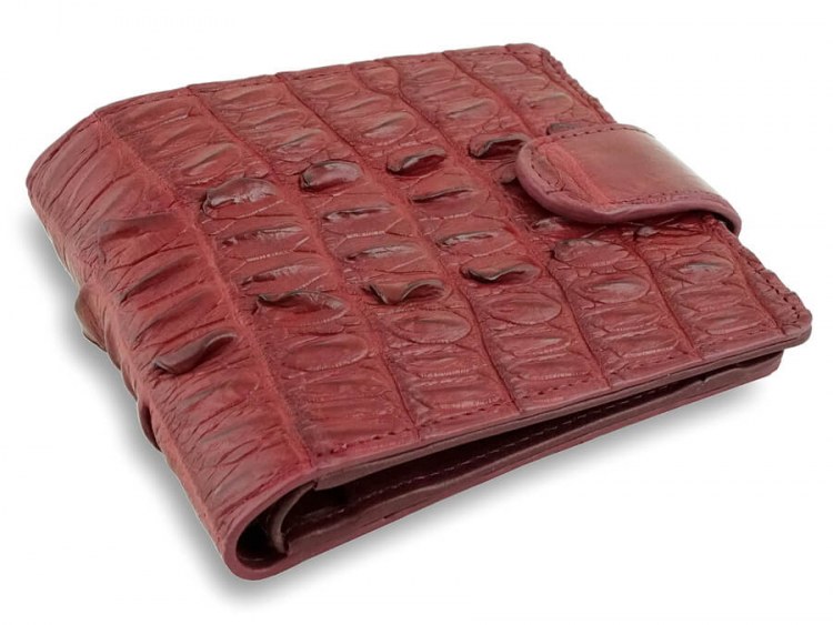 Мужской кошелек с монетницей из кожи крокодила Burgundy