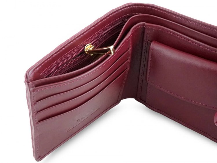 Мужской кошелек с монетницей из кожи крокодила Burgundy