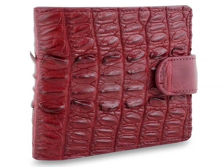 Мужской кошелек с монетницей из кожи крокодила Burgundy