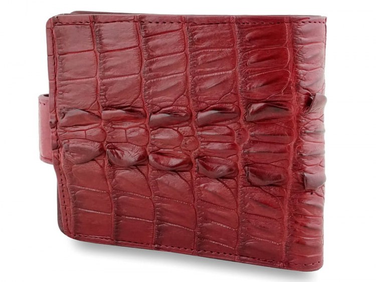 Мужской кошелек с монетницей из кожи крокодила Burgundy