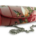 Модный женский клатч на цепочке из настоящей кожи ската с рисунком