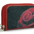 Оригинальная ключница-монетница из кожи ската с рисунком