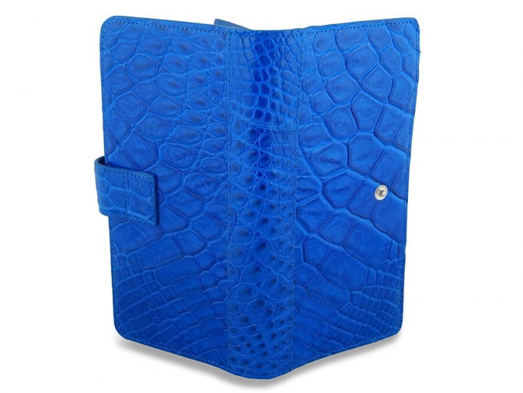 Портмоне-кардхолдер из натуральной кожи крокодила Royal Blue