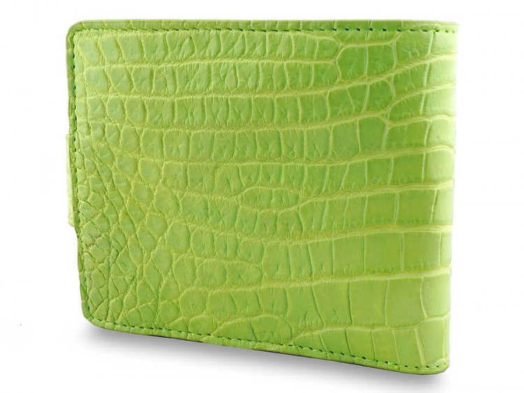Модный кошелек из натуральной кожи крокодила Lite Green