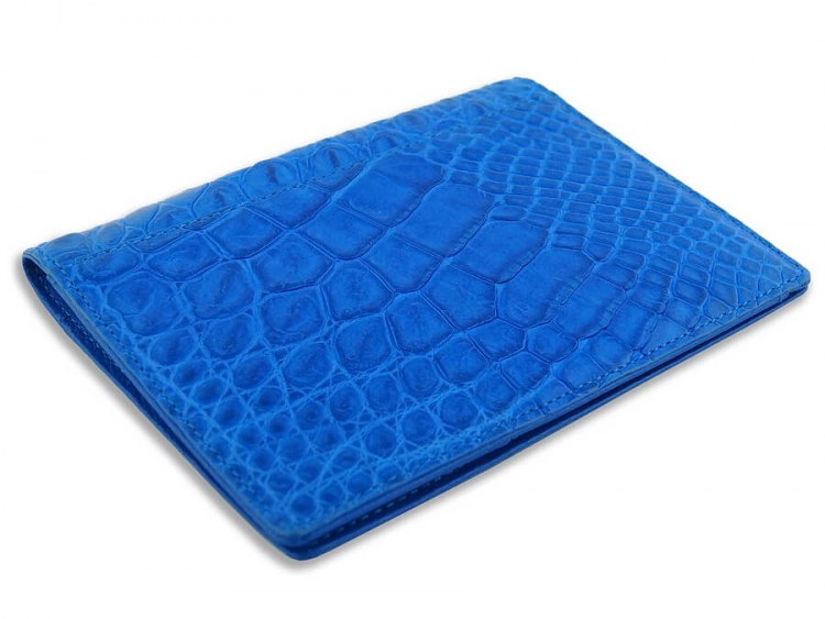 Обложка для паспорта из кожи сиамского крокодила Royal Blue