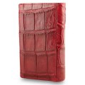 Красный женский кошелек с монетницей из кожи сиамского крокодила