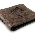 Оригинальный мужской бумажник из кожи с загривком крокодила
