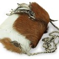 Оригинальная женская сумочка из настоящей кожи с ворсом козы