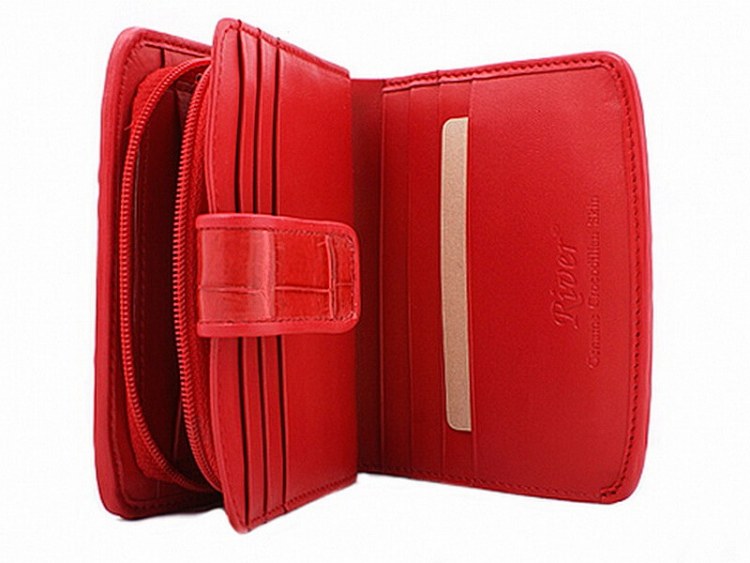 Кошелек из натуральной кожи крокодила Fire Red