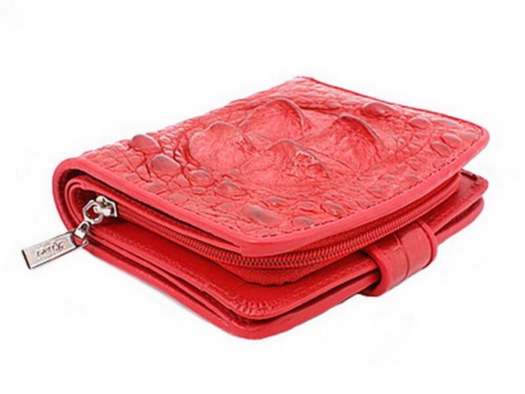 Кошелек из натуральной кожи крокодила Fire Red