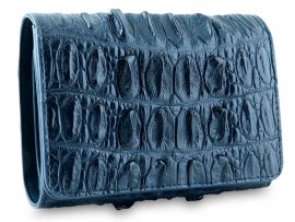 Женский кошелек из крокодила Navy Blue