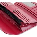 Темно-красное женское портмоне из кожи крокодила Red