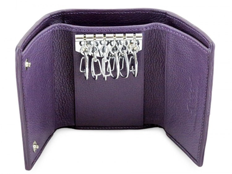 Классическая небольшая ключница из крокодиловой кожи Violet