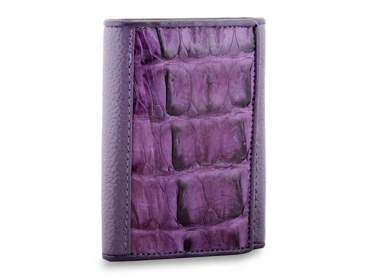 Классическая небольшая ключница из крокодиловой кожи Violet